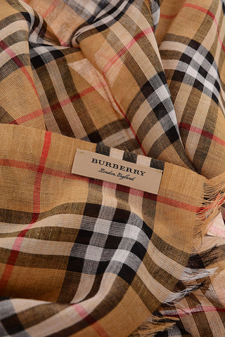 checked wool and silk scarf