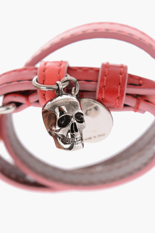 leather bracelet with buckle fastening and Skull charm