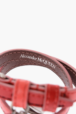 leather bracelet with buckle fastening and Skull charm