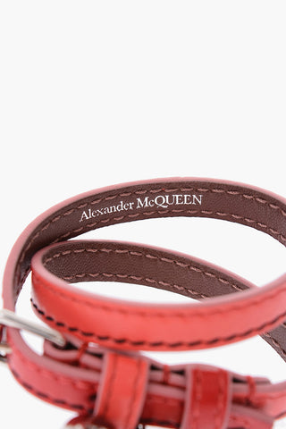 leather bracelet with buckle fastening and Skull charm