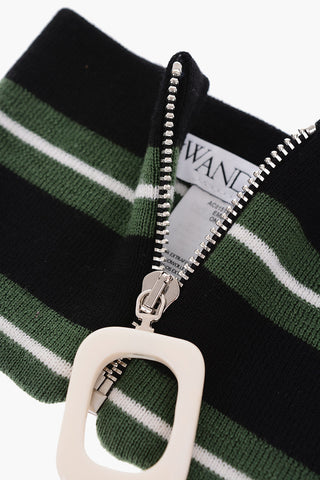Striped Wool Neck Warmer IWA with zip closure