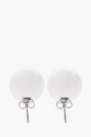 silver sphere earrings