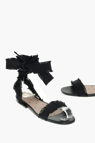 Lace-up Silk Sandals