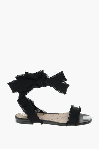 Lace-up Silk Sandals