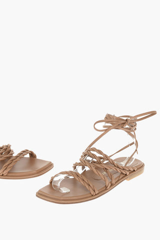 Braided Soft Leather Lace up CALYPSO Sandals