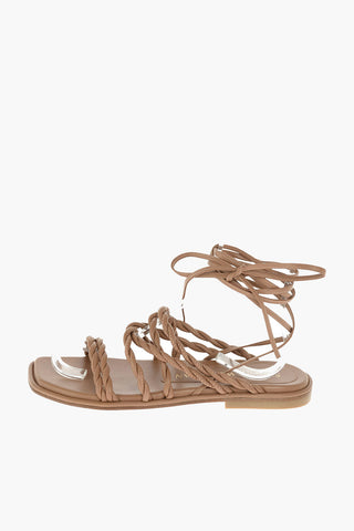Braided Soft Leather Lace up CALYPSO Sandals