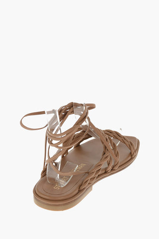 Braided Soft Leather Lace up CALYPSO Sandals