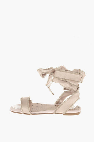 Lace-up Silk Sandals