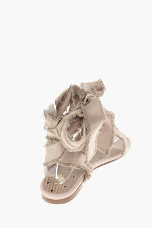 Lace-up Silk Sandals