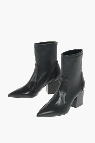 Soft Leather VERNELL 75 Ankle Booties with Pointed Toe 7,5 cm