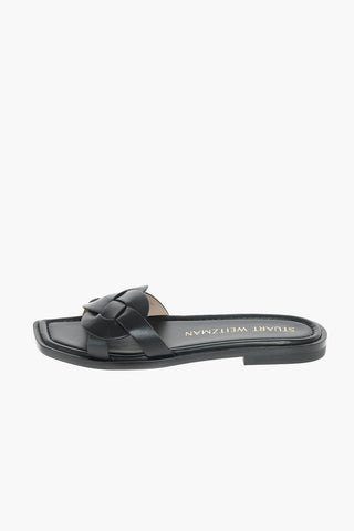 Braided Soft Leather SIERRA Slides with Square Toe