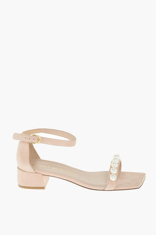 Sandali NUDIST JUNE in Camoscio con Perline decorative 4 cm