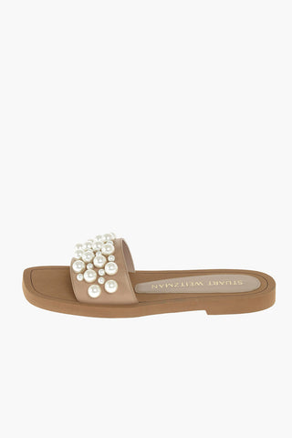 Slides GOLDIE in Pelle con Perle Decorative
