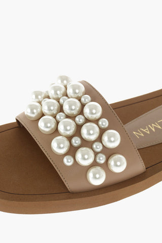 Slides GOLDIE in Pelle con Perle Decorative