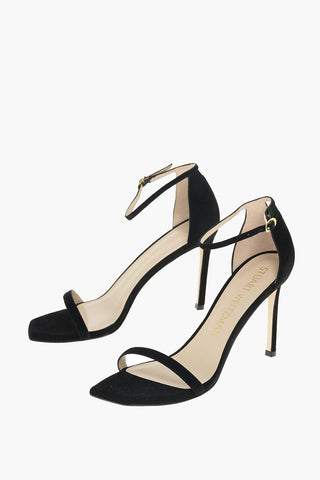 Suede Leather AMELINA 95 Sandals 10 cm