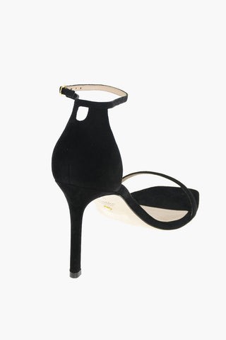 Suede Leather AMELINA 95 Sandals 10 cm