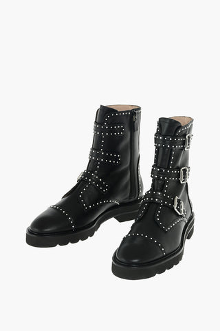 Combat Boots JESSE LIFT in Pelle con Fibbie 4 cm