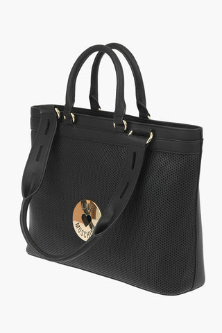LOVE Perforated faux leather tote bag