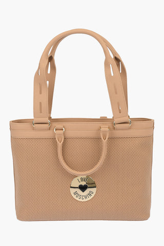 LOVE Perforated faux leather tote bag