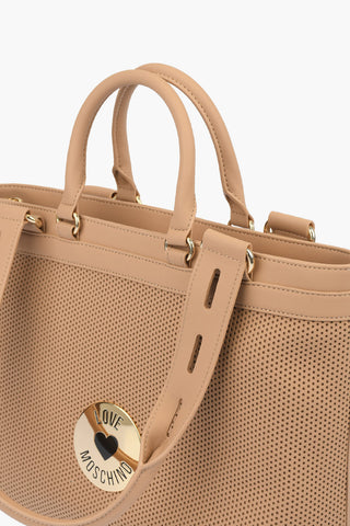 LOVE Perforated faux leather tote bag