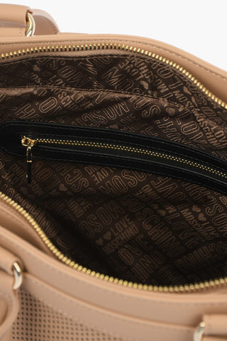 LOVE Perforated faux leather tote bag