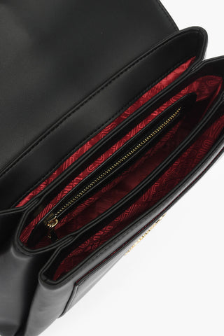 LOVE faux leather bag with chain shoulder strap
