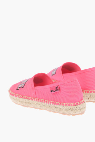 LOVE mesh espadrilles with logo-print and raffia sole