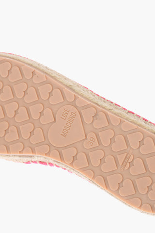 LOVE mesh espadrilles with logo-print and raffia sole