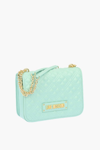 LOVE quilted faux leather bag with chain shoulder strap