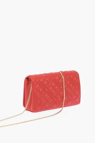 LOVE quilted faux leather bag with chain shoulder strap