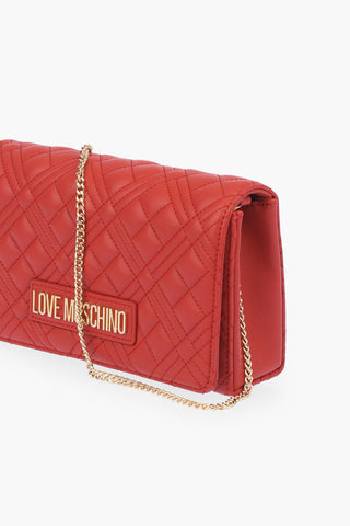 LOVE quilted faux leather bag with chain shoulder strap