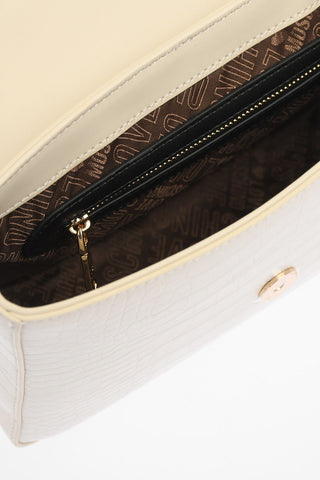 LOVE  crocodile effect faux leather Top Handle Bag with Neckerchief