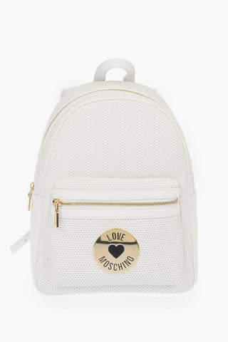LOVE perforated faux leather backpack with maxi pocket on the front