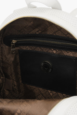 LOVE perforated faux leather backpack with maxi pocket on the front