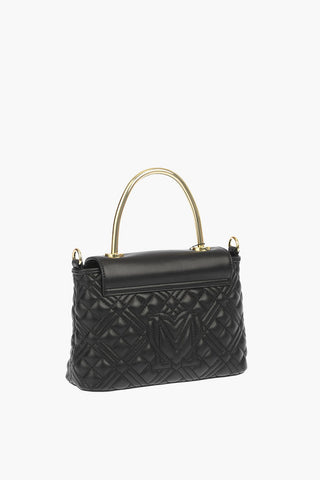 LOVE quilted faux leather mini bag with chain removable shoulder strap