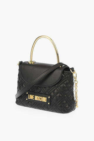 LOVE quilted faux leather mini bag with chain removable shoulder strap