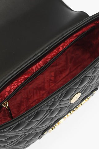 LOVE quilted faux leather mini bag with chain removable shoulder strap
