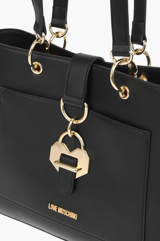 LOVE faux leather Tote bag with golden details