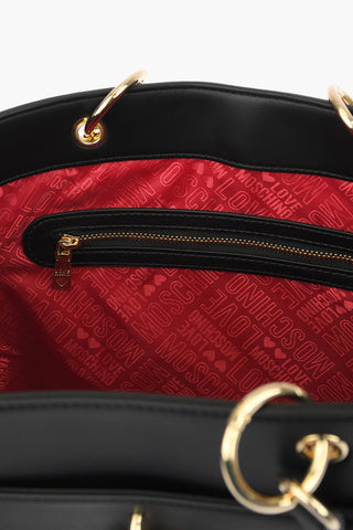 LOVE faux leather Tote bag with golden details