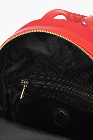 LOVE faux leather details backpack with golden logo