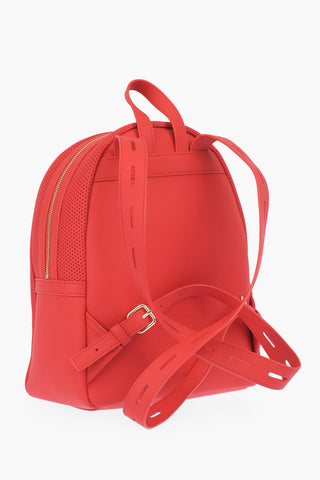 LOVE perforated faux leather backpack with front pocket