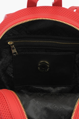 LOVE perforated faux leather backpack with front pocket