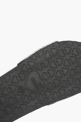 LOVE Leather Slides with Strass