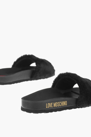 LOVE Slides BIRKI30 with Faux-Fur Detail