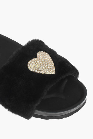 LOVE Slides BIRKI30 with Faux-Fur Detail