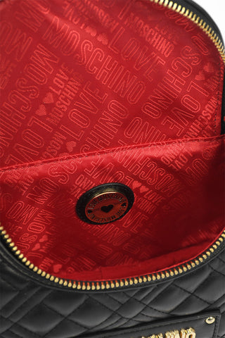 LOVE quilted faux leather mini shoulder strap with golden details