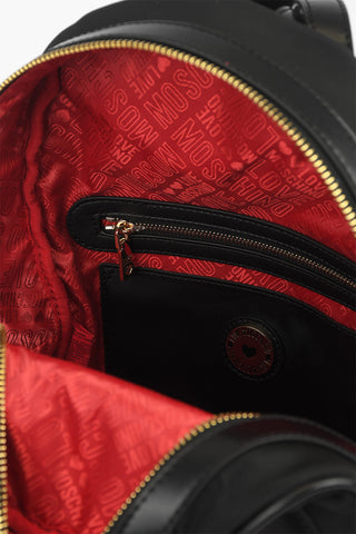 LOVE faux leather details backpack with golden logo