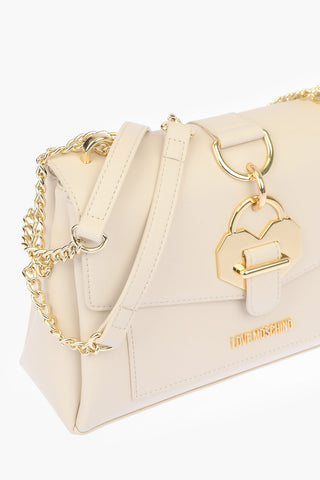  	LOVE faux leather bag with chain shoulder strap