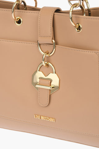 LOVE faux leather Tote bag with double handle