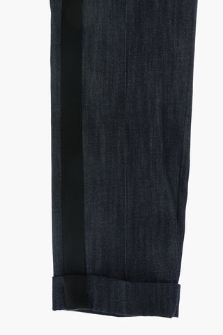 Cuffed Hem piping jeans